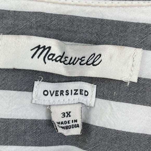 Madewell Womens Plus 3X Oversized Button Up Shirt The Signature Poplin Oversized - Picture 6 of 13